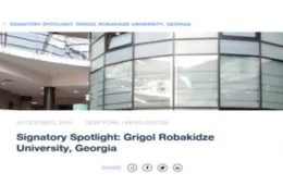 Initiatives and activities of the GRUNI SDGs Center featured on the official UN PRME website News - Grigol Robakize University (GRUNI)